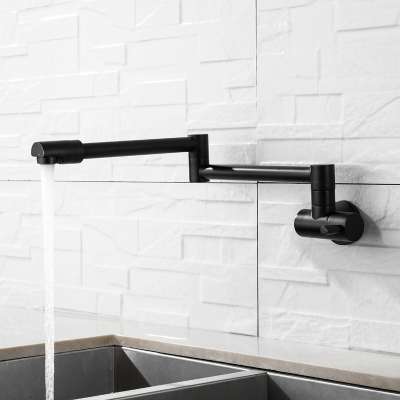 Wall Mounted Kitchen Folding Mixer Tap Single Hole Water Sink Faucet